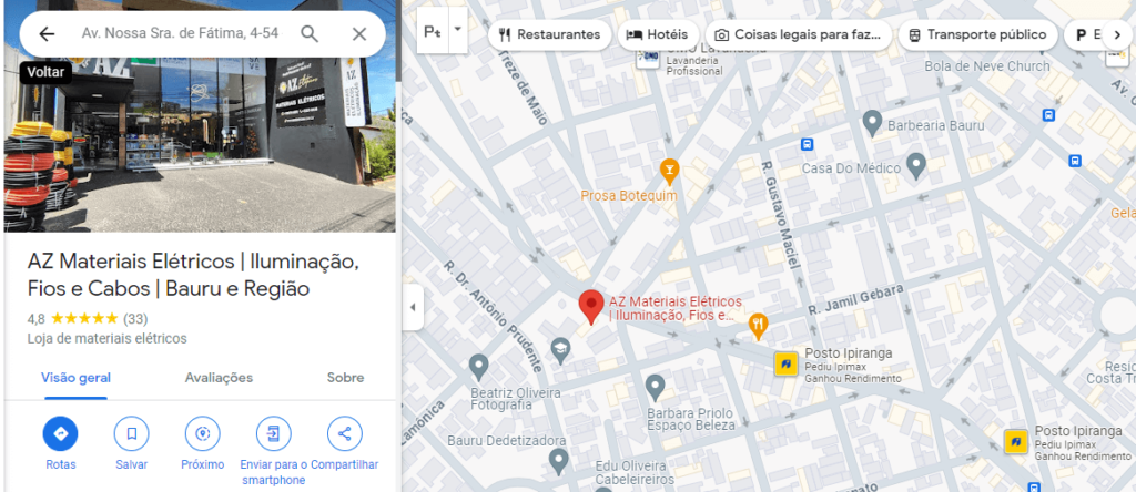 Az elétricos google maps